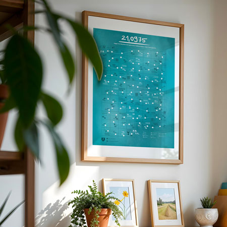 Halbmarathon Trainingsplan an der Wand als Poster